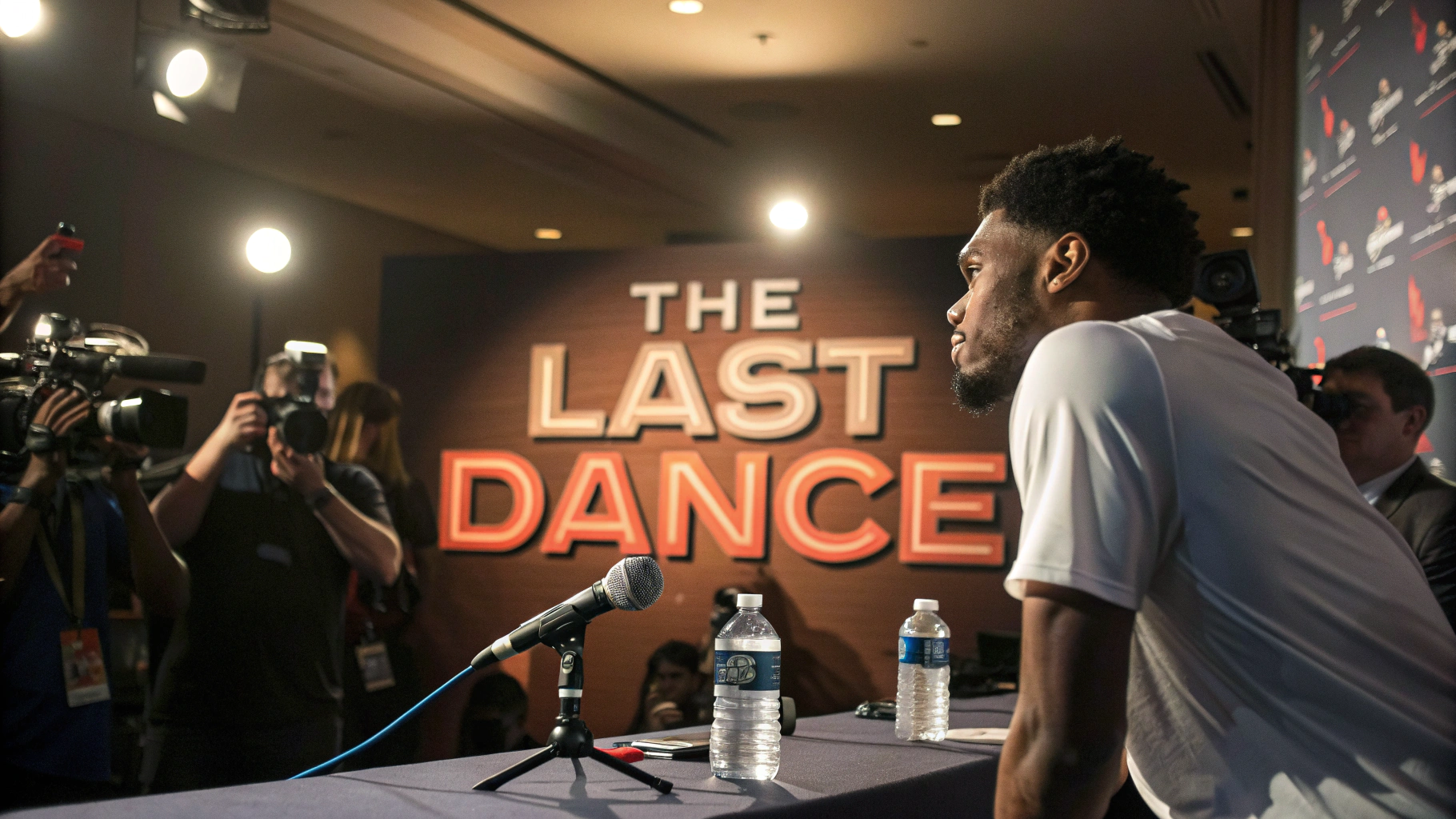 AI Generated Basketball Press Conference Thumbnail Example